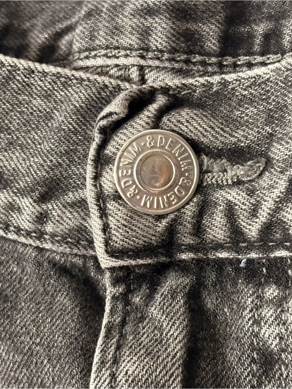 H&M Men's Washed Black/Grey Straight Jeans
